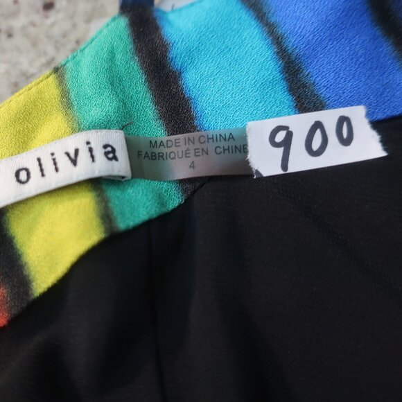 Women Alice + Olivia Rainbow Print Block Tie Dye Strappy Mini Dress 4 - Picture 10 of 10